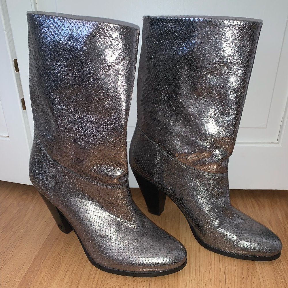 COPY - Metallic Silver Michael Kors Heeled Boots Women's Size 9
